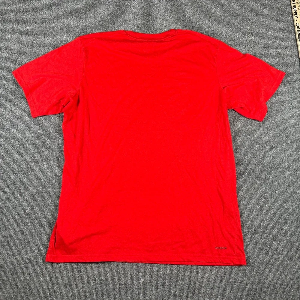 Adidas T-Shirt Mens Size XL Red Aeroready Athletic Short Sleeve Logo Sport Gym